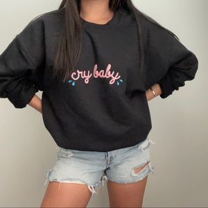 Cry Baby Embroidered Sweatshirt